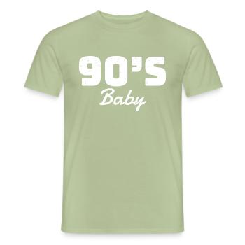 90er Jahre - Männer T-Shirt - Sage - Vorne - AI Model Male 178 light (178cm)