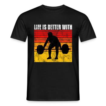 life is better with bodybuilding GYM Bodybuilder - Männer T-Shirt - Schwarz - Vorne - AI Model Male 178 light (178cm)