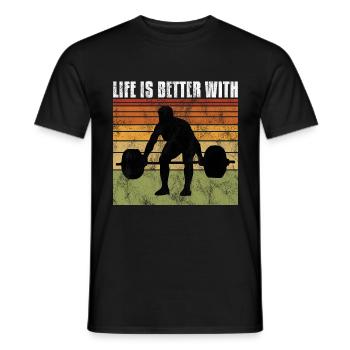 life is better with bodybuilding GYM Bodybuilder - Men's T-Shirt - black - Front - AI Model Male 178 light (178cm)