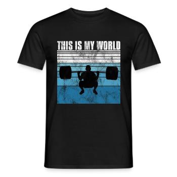 This is my world Bodybuilding Bodybuilder GYM - Men's T-Shirt - black - Front - AI Model Male 178 light (178cm)