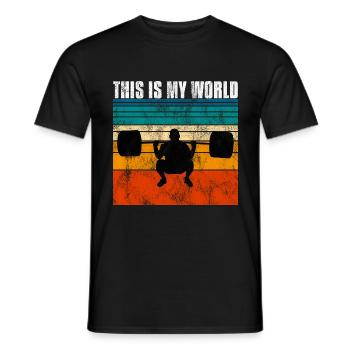 This is my world Bodybuilding Bodybuilder GYM - Männer T-Shirt - Schwarz - Vorne - AI Model Male 178 light (178cm)