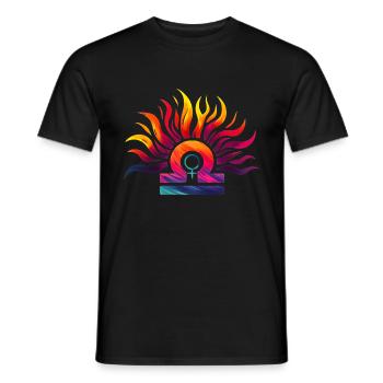 Symbol of the Libra zodiac with the astro Venus - Men's T-Shirt - black - Front - AI Model Male 178 light (178cm)