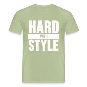 hardstyle - Camiseta hombre - salviegrøn - delante - AI Model Male 178 light (178cm)