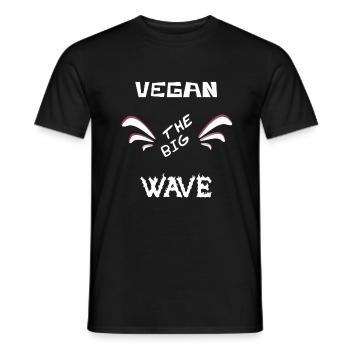 Vegan la grande vague - T-shirt homme - noir - Devant - AI Model Male 178 light (178cm)