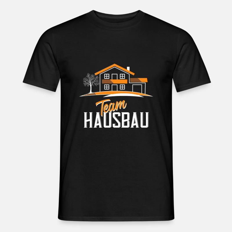 Team Hausbau - Männer T-Shirt - Schwarz