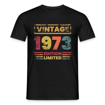 Vintage Limited Edition 50 Years Born in 1973 - Männer T-Shirt - Schwarz - Vorne - AI Model Male 178 light (178cm)