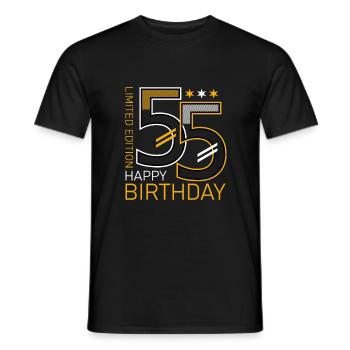 55 Happy Birthday - Männer T-Shirt - Schwarz - Vorne - AI Model Male 178 light (178cm)
