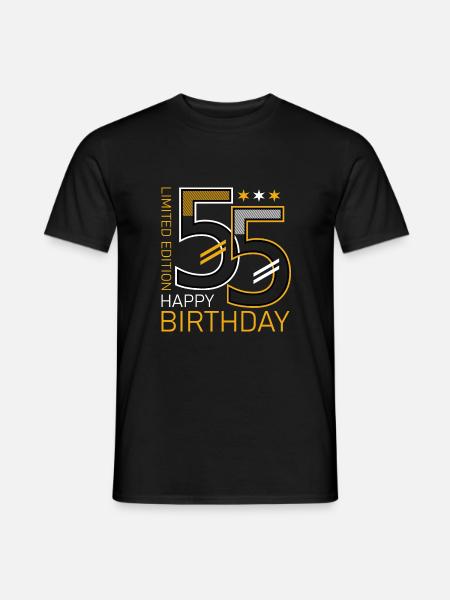 55 Happy Birthday - Men's T-Shirt - black
