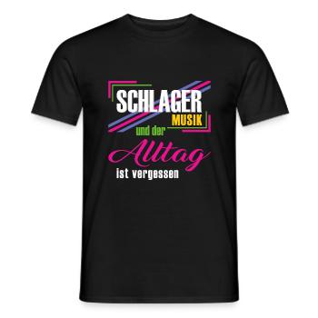 Schlagermusik und der Alltag ist vergessen - Männer T-Shirt - Schwarz - Vorne - AI Model Male 178 light (178cm)