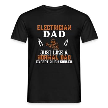 Père électricien comme un père normal - T-shirt homme - noir - Devant - AI Model Male 178 light (178cm)