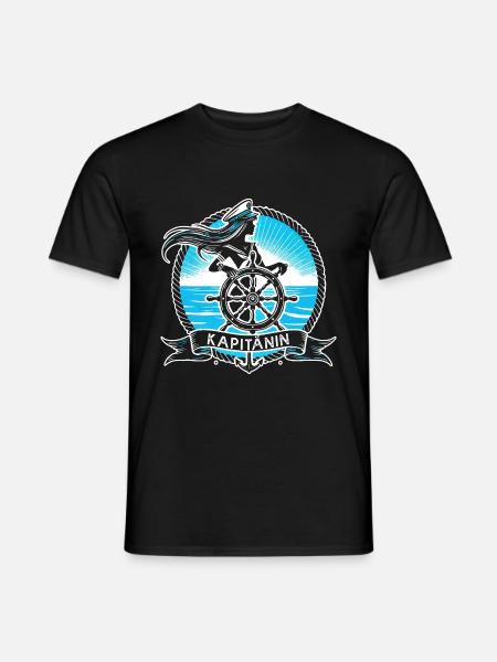 Kapitänin Skipperin Seglerin Hafen Steuerrad - Männer T-Shirt - Schwarz