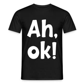 AH OK - Männer T-Shirt - Schwarz - Vorne - AI Model Male 178 light (178cm)