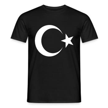 turkey crescent and star turkey, turkey, turquoise - Men's T-Shirt - black - Front - AI Model Male 178 light (178cm)