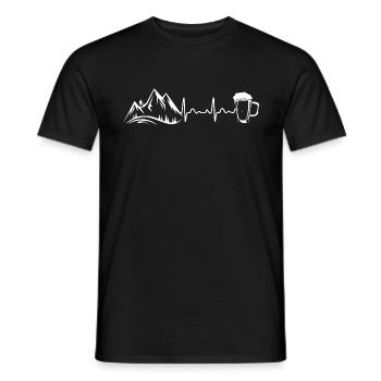 Berge und Bier Herzschlag Liebe - Männer T-Shirt - Schwarz - Vorne - AI Model Male 178 light (178cm)