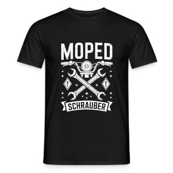 Moped Schrauber Mopedfahrer Motorrad - Männer T-Shirt - Schwarz - Vorne - AI Model Male 178 light (178cm)