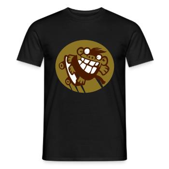 Skateboarding Monkey! - Men's T-Shirt - black - Front - AI Model Male 178 light (178cm)