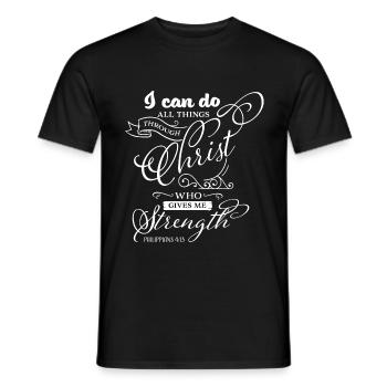 Verset biblique dictons chrétiens cadeau bible jésus - T-shirt homme - noir - Devant - AI Model Male 178 light (178cm)