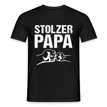 Stolzer Papa Faustcheck - Männer T-Shirt - Schwarz - Vorne - AI Model Male 178 light (178cm)