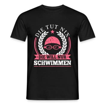 Die Tut Nix Die Will Nur Schwimmen Schwimm - Männer T-Shirt - Schwarz - Vorne - AI Model Male 178 light (178cm)
