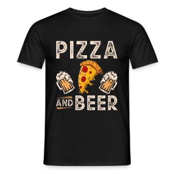 Bier Pizza - Männer T-Shirt - Schwarz - Vorne - AI Model Male 178 light (178cm)