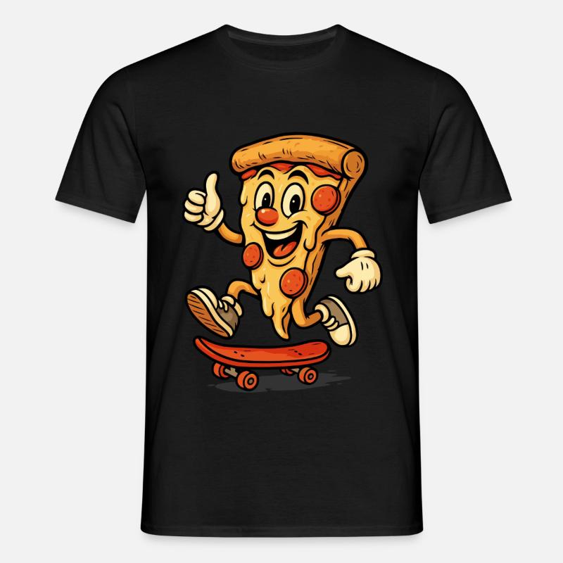 Pizza skateboard - T-shirt Homme - noir