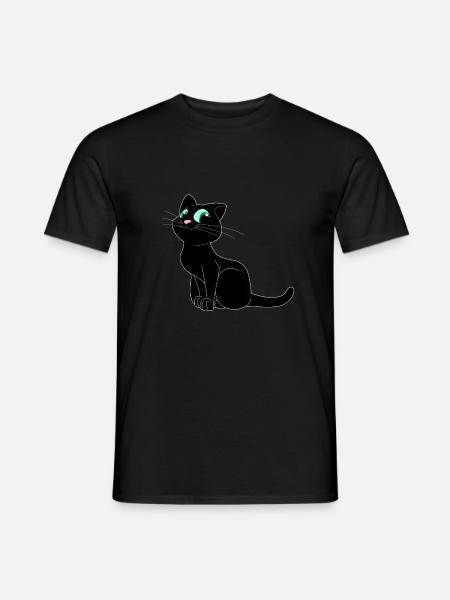 chat - T-shirt homme - noir