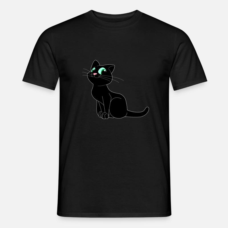Katze - Männer T-Shirt - Schwarz