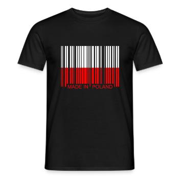 Poland Polska Poland - Men's T-Shirt - black - Front - AI Model Male 178 light (178cm)