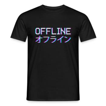 Vaporwave Aesthetic Offline - Men's T-Shirt - black - Front - AI Model Male 178 light (178cm)