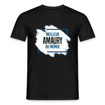 Amaury Meilleur Amaury au monde. Une idée de cadea - T-shirt homme - noir - Devant - AI Model Male 178 light (178cm)