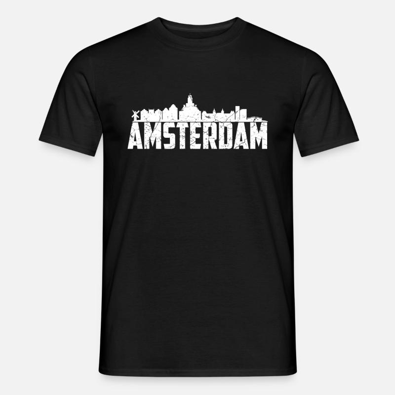 Amsterdam Skyline - Männer T-Shirt - Schwarz