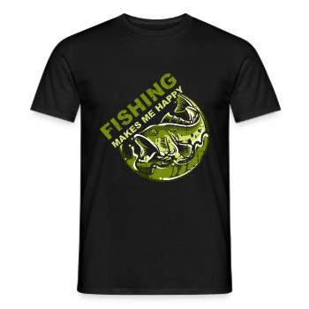 angler - Men's T-Shirt - black - Front - AI Model Male 178 light (178cm)