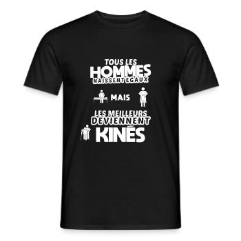 Kiné humour phrase drôle kinésithérapeute - T-shirt homme - noir - Devant - AI Model Male 178 light (178cm)