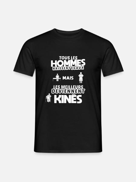 Kiné humour phrase drôle kinésithérapeute - T-shirt homme - noir