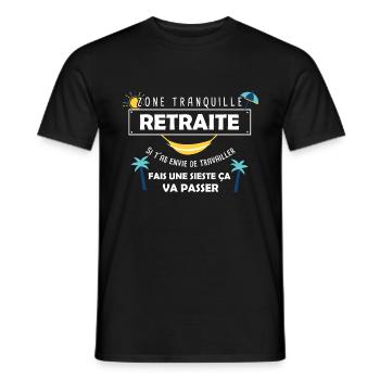 Retraite Été Vacances / Retraité - Retraitée - T-shirt homme - noir - Devant - AI Model Male 178 light (178cm)