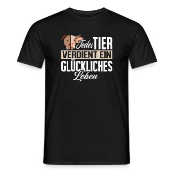 Vegan Bien-être animal - T-shirt homme - noir - Devant - AI Model Male 178 light (178cm)