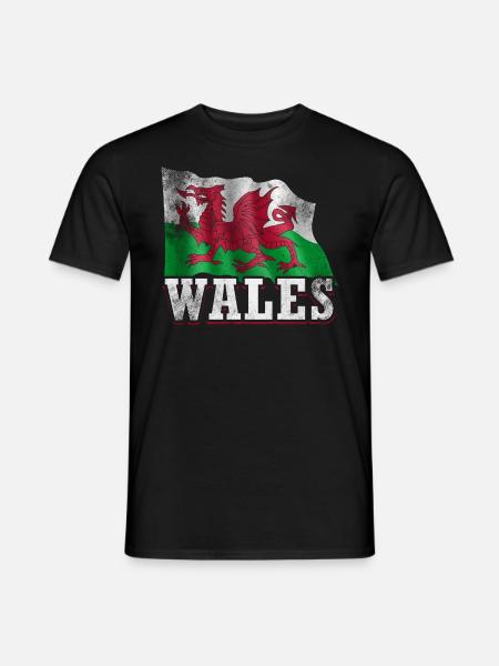 Wales Flag - Men's T-Shirt - black