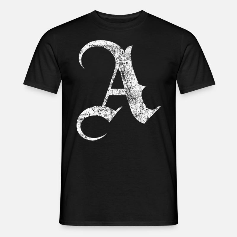Tshirt alphabet initiale A - T-shirt homme - noir