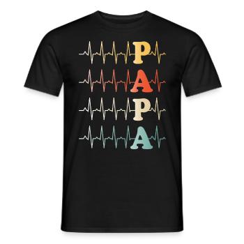 Dad Heartbeat Dad - Men's T-Shirt - black - Front - AI Model Male 178 light (178cm)