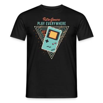 Retro Gamer - Männer T-Shirt - Schwarz - Vorne - AI Model Male 178 light (178cm)