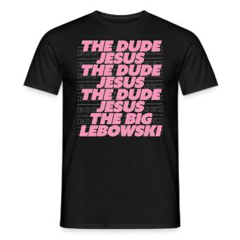 The Big Lebowski - Der Dude Und Jesus - Männer T-Shirt - Schwarz - Vorne - AI Model Male 178 light (178cm)