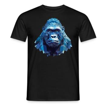 Cool Gorilla with Ice - Polygon Design - Men's T-Shirt - black - Front - AI Model Male 178 light (178cm)