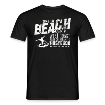 Hossegor Time to beach and surf - Men's T-Shirt - black - Front - AI Model Male 178 light (178cm)