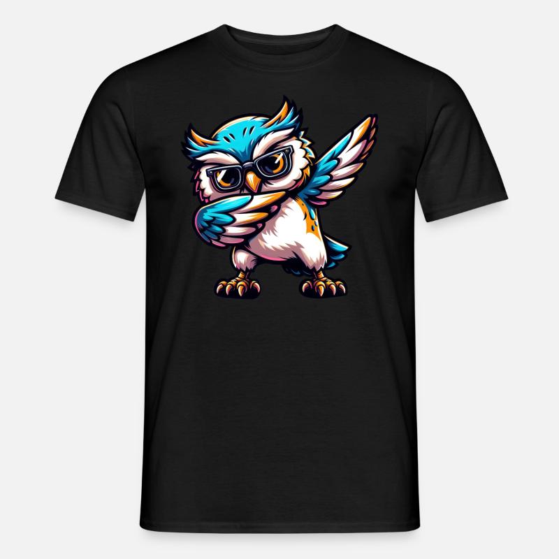 Cool Owl Dabbing Comic Cute - Men’s T-shirt - black