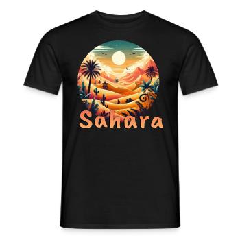 Sahara: Wüstenzauber in Marokko & Ägypten - Männer T-Shirt - Schwarz - Vorne - AI Model Male 178 light (178cm)