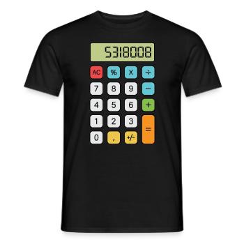 Calculatrice de Boobies - T-shirt homme - noir - Devant - AI Model Male 178 light (178cm)
