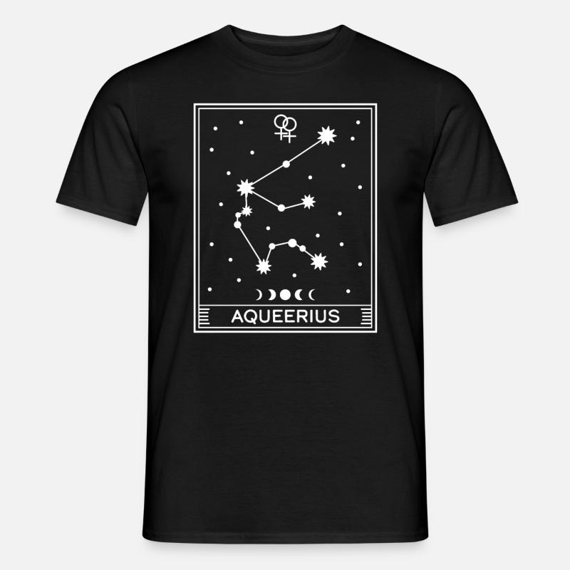 Aqueerius Lesbisch - Männer T-Shirt - Schwarz