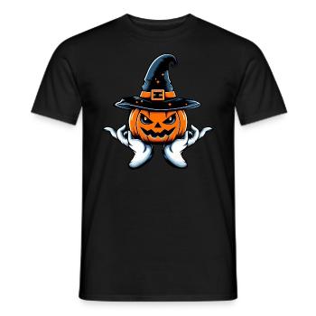 Halloween citrouille sorcière chapeau effrayant - T-shirt homme - noir - Devant - AI Model Male 178 light (178cm)