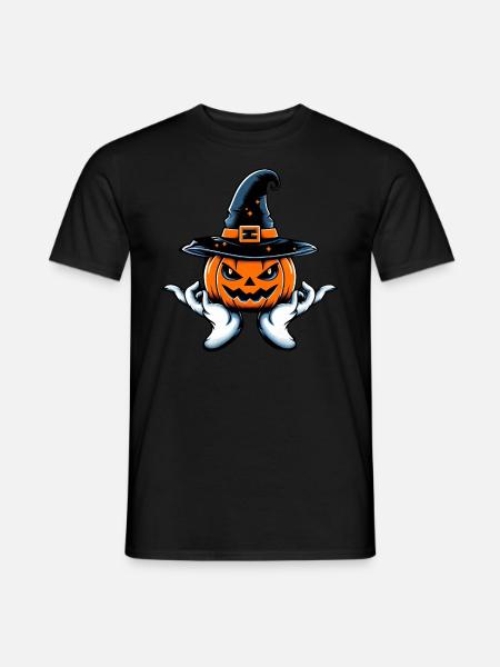 Halloween Pumpkin Witch Hat Creepy - Men's T-Shirt - black