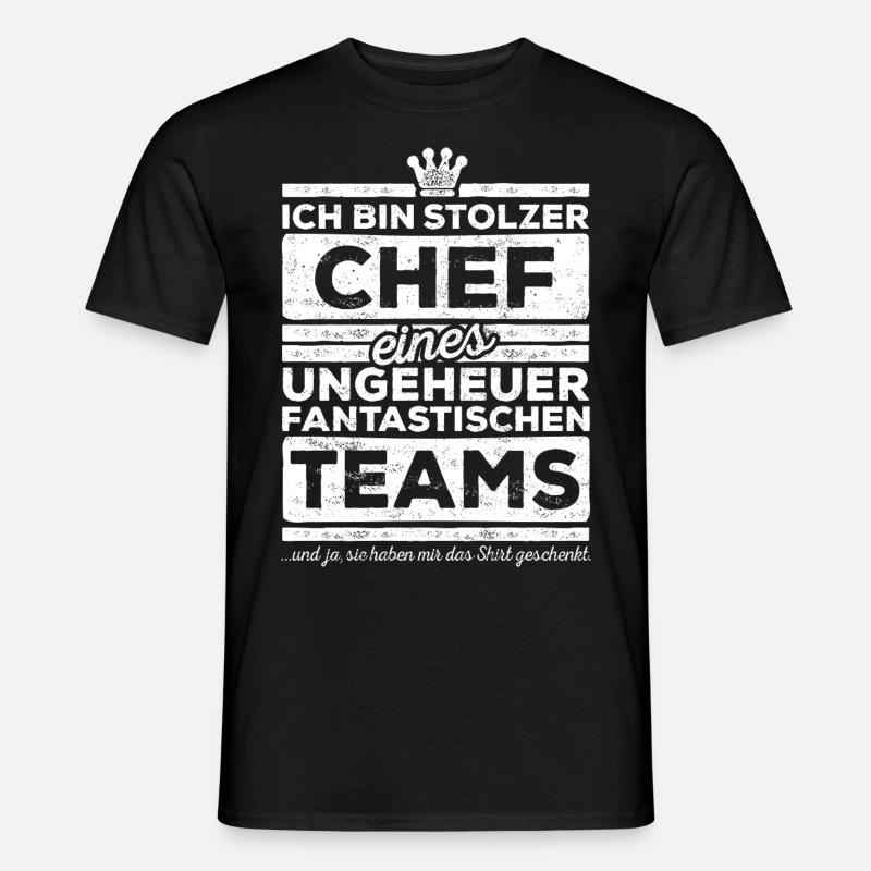 Ich bin stolzer Chef eines Teams Geschenk - Männer T-Shirt - Schwarz